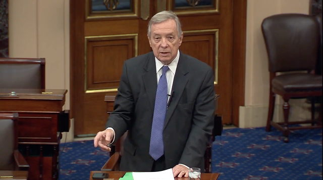 In a speech on the Senate floor, Durbin urges his colleagues to come together to build on the gun violence prevention measures included in the Bipartisan Safer Communities Act.