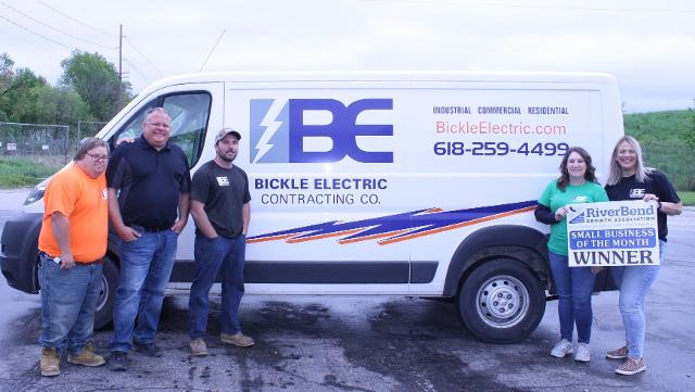 Pictured left to right are William Kelly, owner Rob Bickle, Greg Kamp, Ginger Pierce, and owner Erin Bickle. Not available for the photo are Tommy Sillivan and Andie Allison.