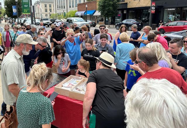 A large crowd attended the Clock Tower Dedication in Edwardsville. (Photos by Cathy A. Hensley).