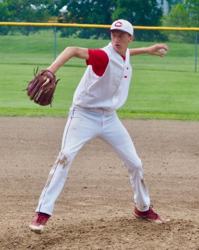 Corey Nelson releases a pitch.