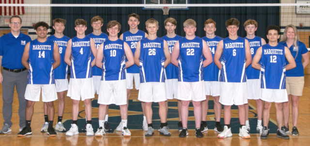 Marquette's boys varsity volleyball team members.