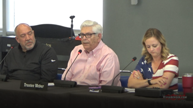 Jeff Weber speaks at Tuesday's Village Board meeting.