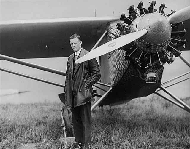 Charles Lindbergh with the Spirit of Saint Louis plane. Photo courtesy of Picryl.