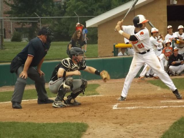 Edwardsville's Maverick McSparin bats during the Tigers' 6-4 win over Triad at Tom Pile Field Friday night.