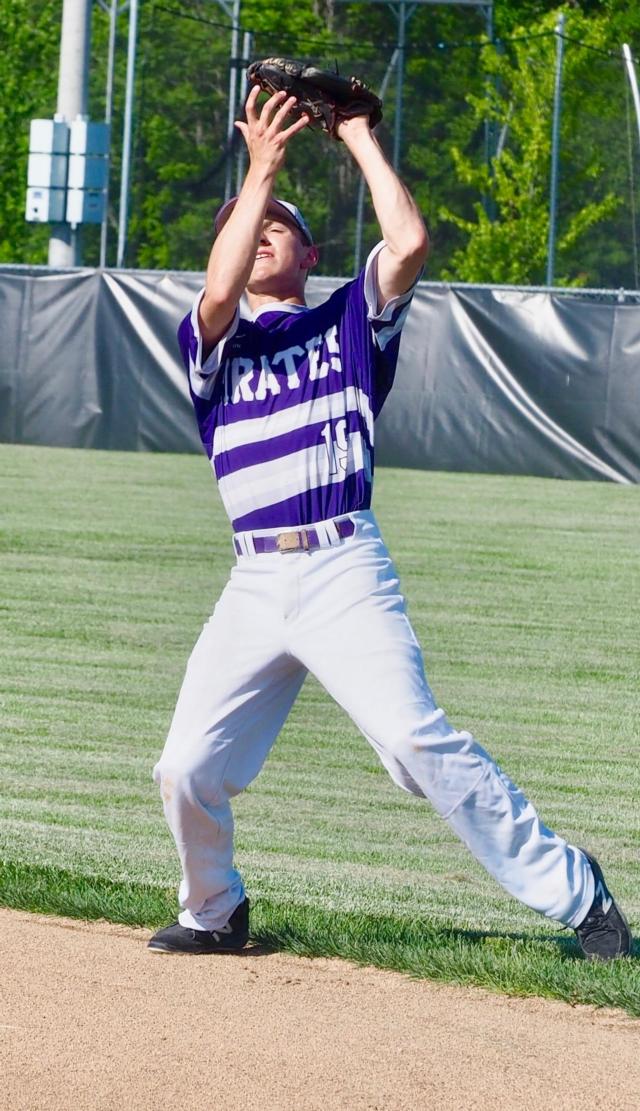 Valmeyer's Jacob Rowold snags an infield fly.