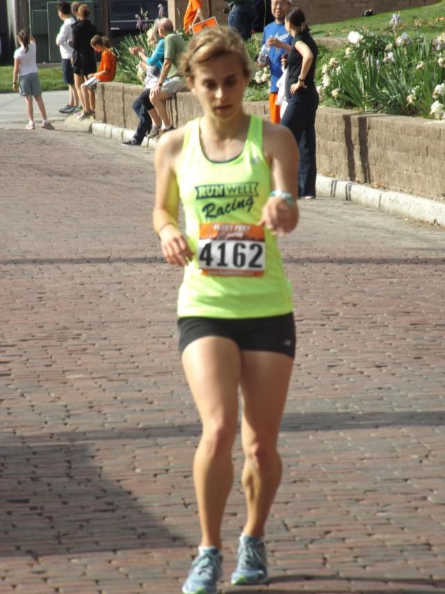 Edwardsville's Kayla Brown broke a course record in Run for Bonifest on Saturday. (Photo by Brent Feeney)
