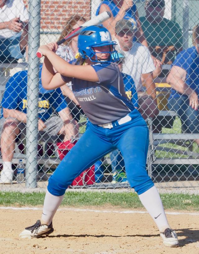 Gracie Morris at bat.