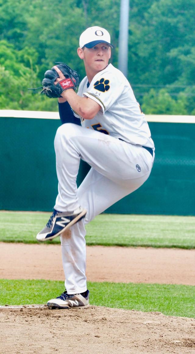 Hayden Juenger winds up for a pitch.