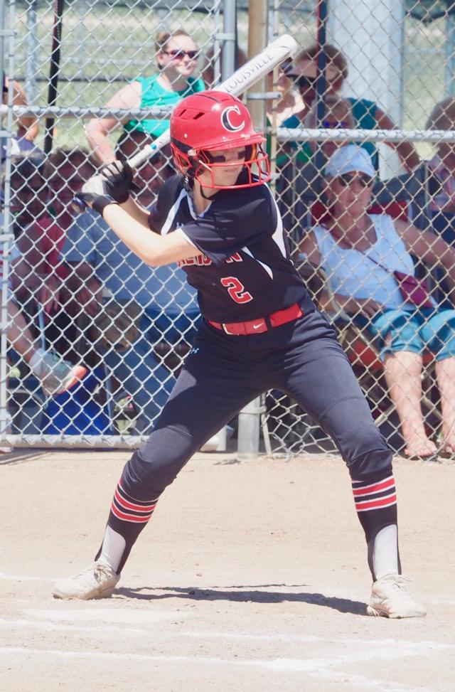 Calhoun's Sophie Lorton at bat.