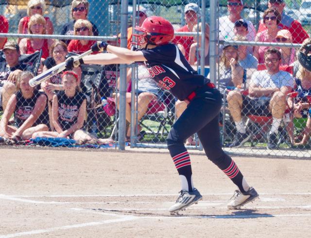 Ashleigh Presley attempts a bunt.