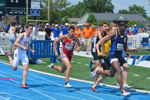 The Tigers' Wes Schoenthal ran his personal best in the 800 (1:51.91) on Saturday at the state track and field meet. (Photo by Dan Brannan)