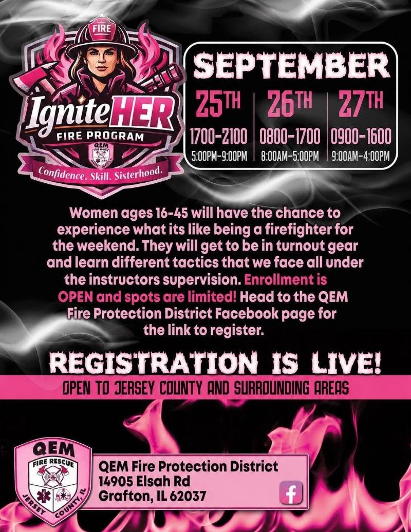 IgniteHER Fire Program event flyer