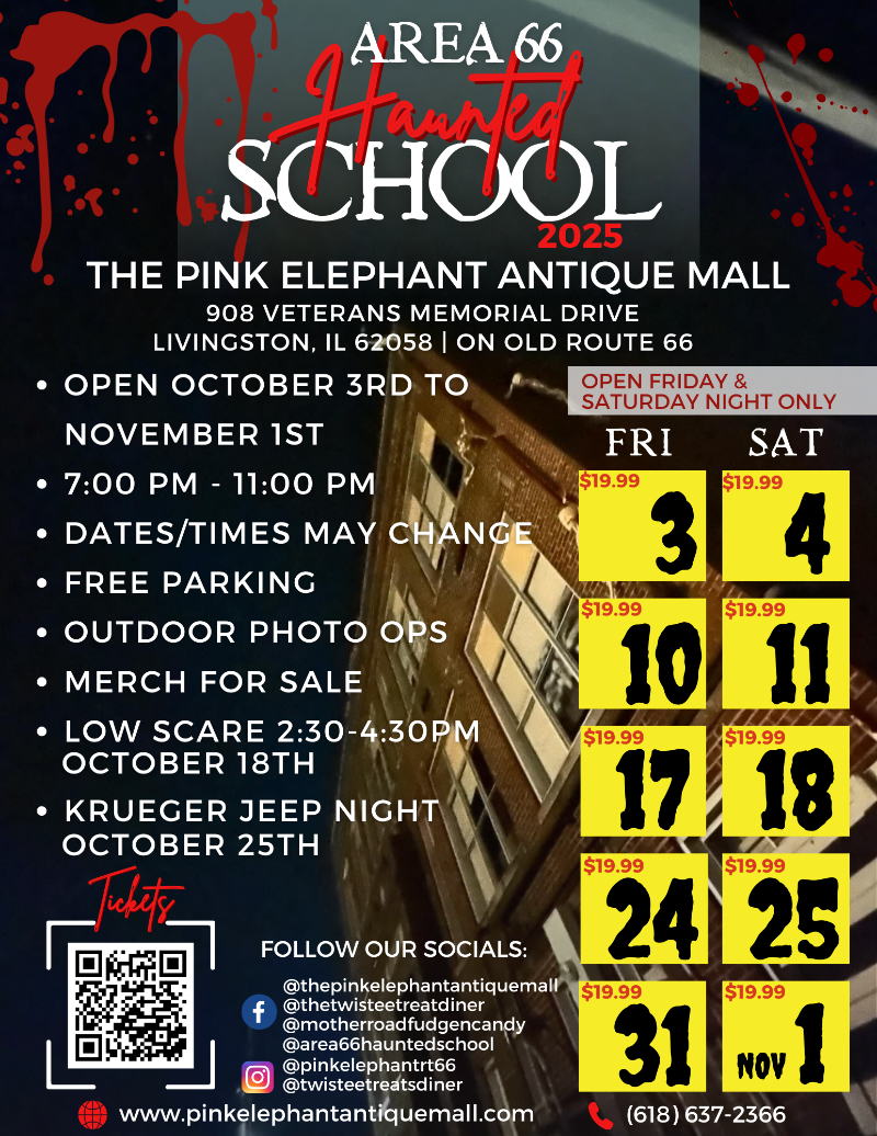 AREA 66 HAUNTED SCHOOL event flyer