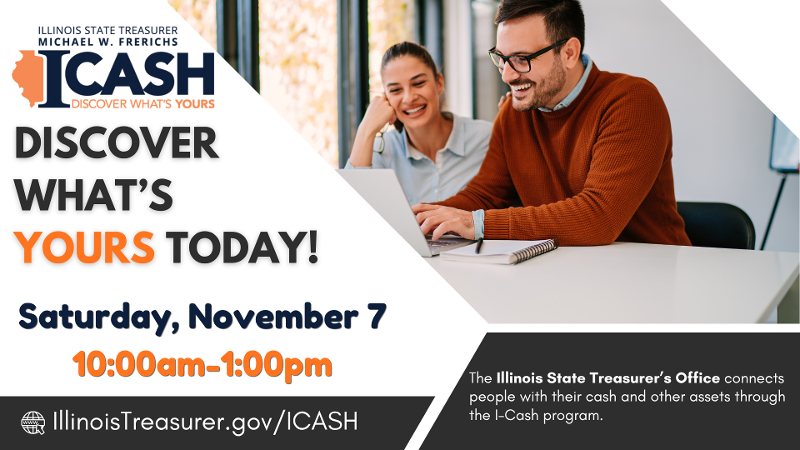 I-Cash with Illinois State Treasurer event flyer