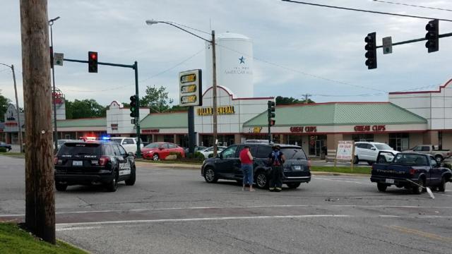 The scene of an accident in the 2700 block of Godfrey Road on Thursday. (Photos by Pat Schwarte)