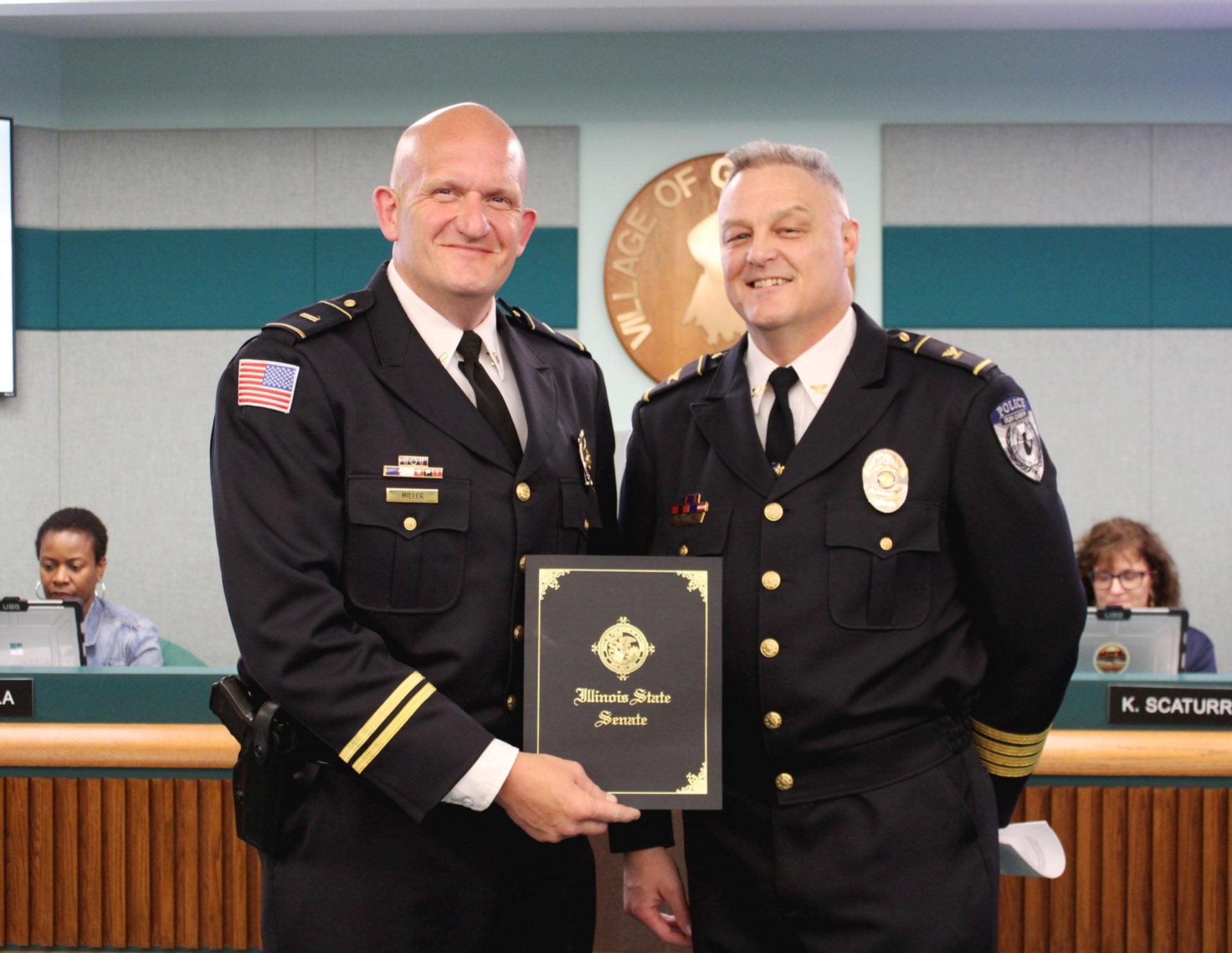 Lieutenant Ned Miller (left) and Police Chief Todd Link (right)