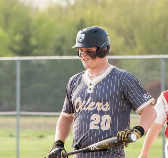 Drake Champlin during his high school baseball season with East Alton-Wood River High School.