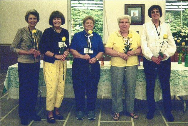 (From left to right) President Marge Ferguson, President Elect Barb Panfile, Rec. Secretary Cherie Schmidt, Corr. Secretary Linda Klope, and Treasurer Joanne Adams