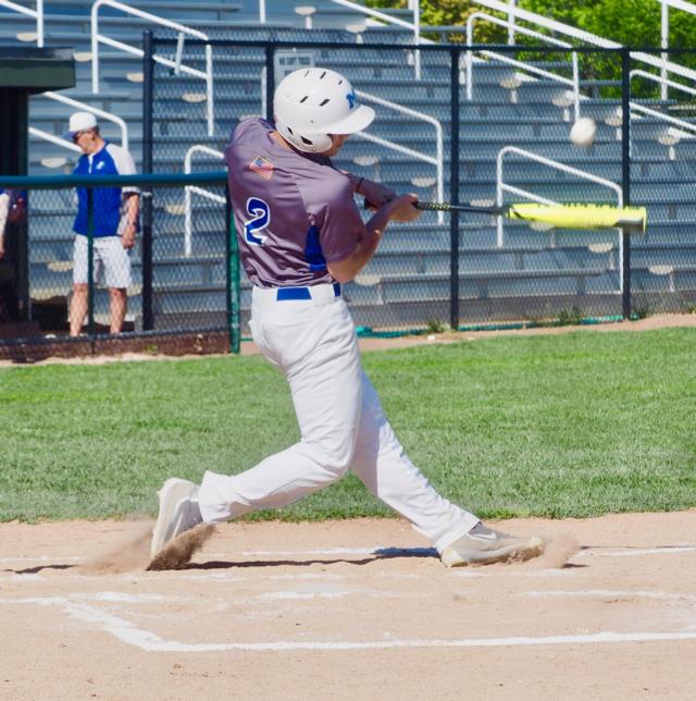 Jayce Maag connects on a pitch against Carrollton.