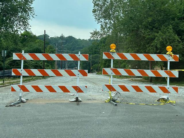 This is a street area in Alton closed this week for repairs.