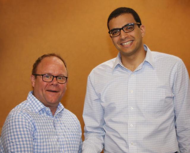 (L-R) The Korte Company President and CEO Todd Korte and SIUE Assistant Professor in the Department of Construction Ahmed Abdelaty, PhD.