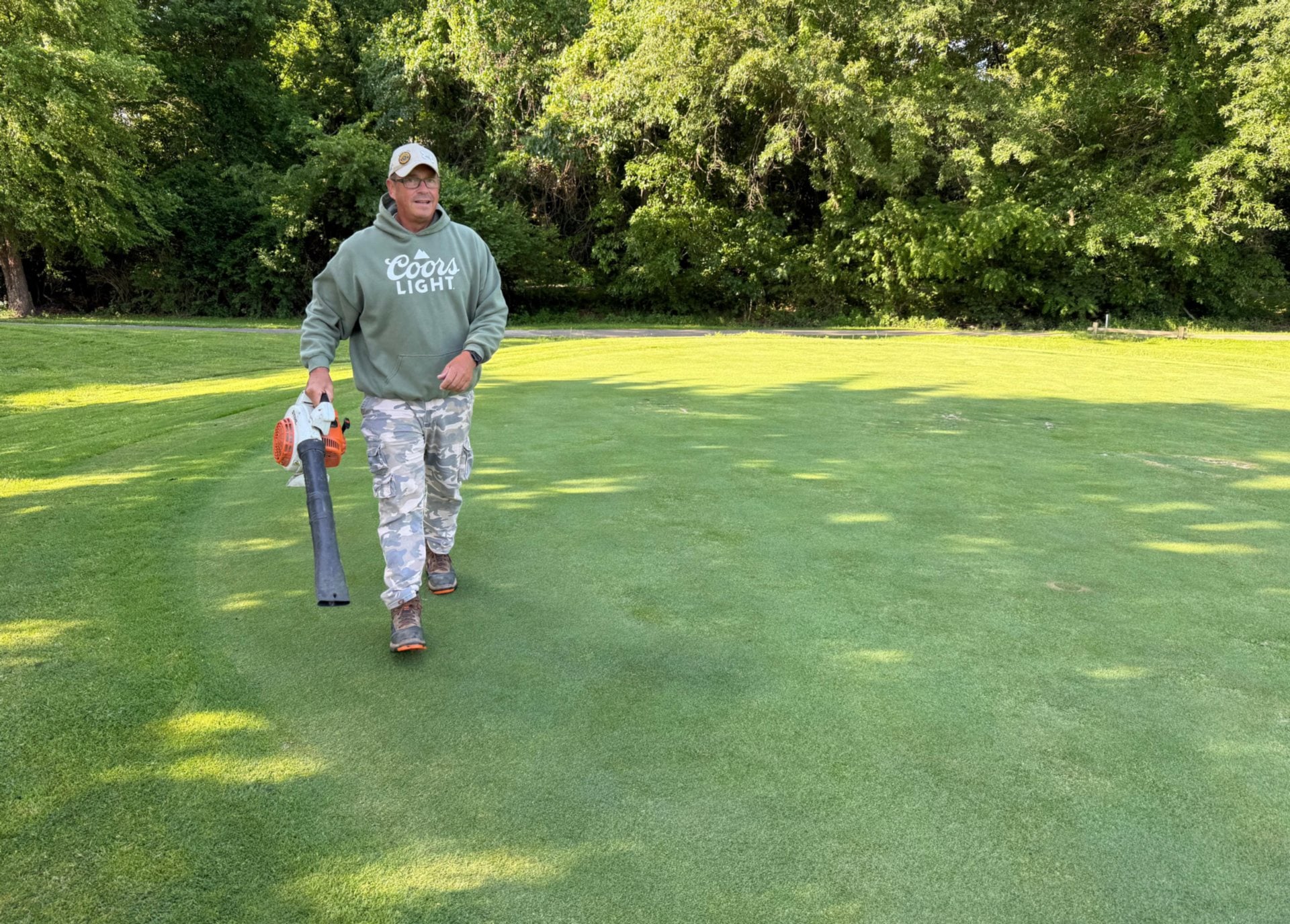 David Jacobs working a green.