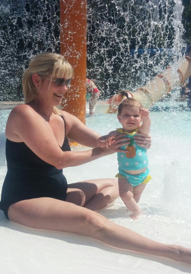 Photo (l to r): Cecily McIver, 9 months, and mommy, Whitney McIver spend the morning at Jerseyville Parks and Recreation Department (JPRD) Donor Pool during the first Toddler Time of the season, on Friday, June 10.