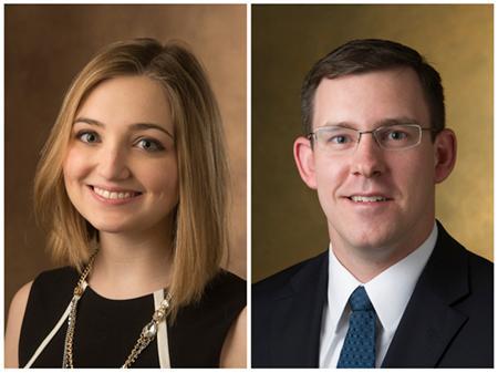 SIUE School of Pharmacy students Kaylee Poole and James Reimer. 