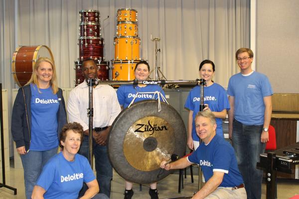 &ldquo;Deloitte volunteers Rebecca McWilliams, Eric Rideout, Jenny Bryant, Erin Garman, Zach Gietl, Ann Cacciottoli and Gregory Rottjakob helped the Alton Youth Symphony catalog and file its sheet music on Friday, June 7. The project was part of Deloitte&rsquo;s 14th annual IMPACT Day, the organization&rsquo;s annual celebration of its longstanding commitment to making communities stronger.&rdquo;