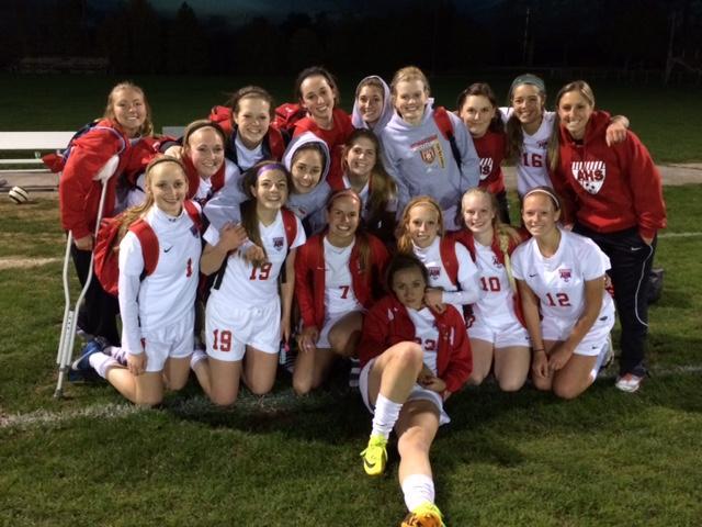 Laura Ridolfi and her Alton High School girls soccer team.
