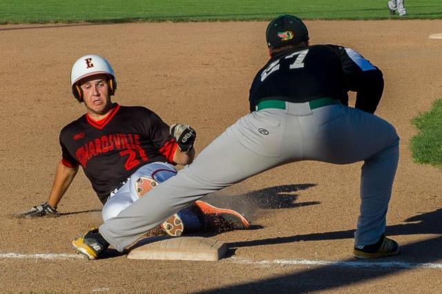 Edwardsville's summer baseball team erupted for 11 runs in the third inning against Piasa Southwestern on Tuesday. (Photos by Michael Weaver)