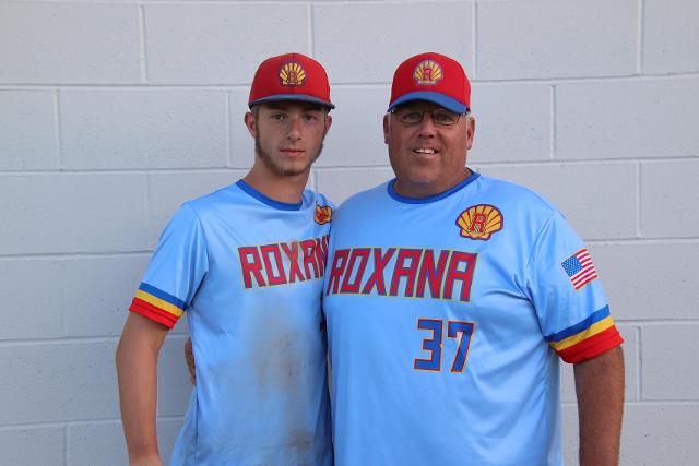 Elias Thies and Roxana Summer League Coach Mike Roper