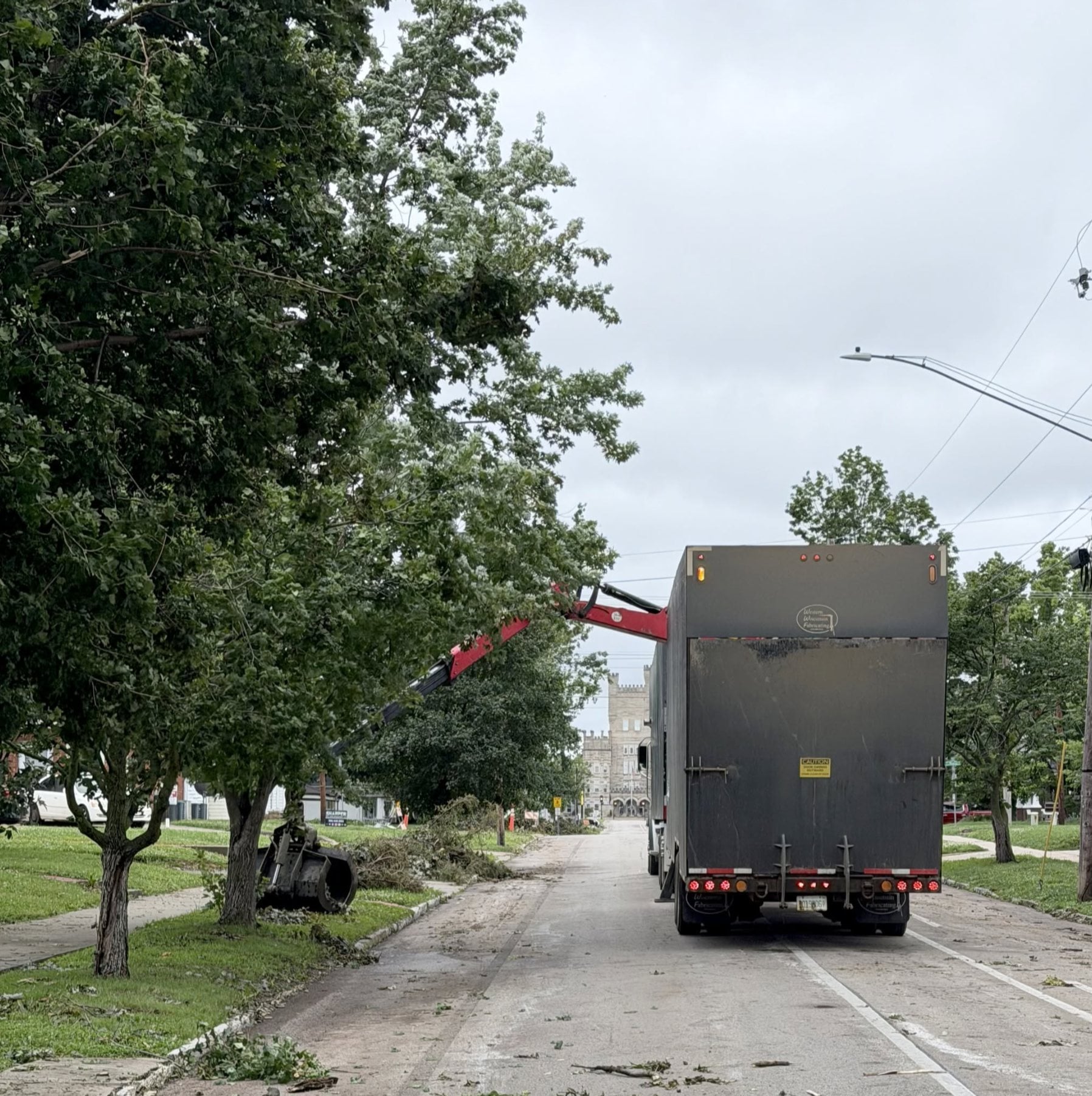 Tree work is being done all over the Jefferson County, IL., region after the tornado on Sunday.