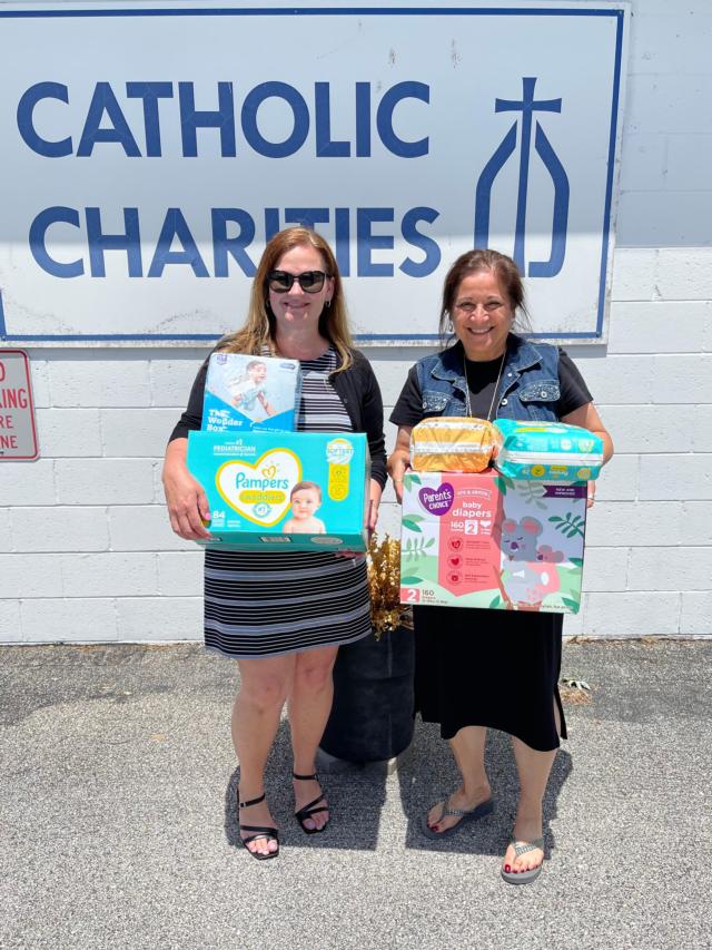 State Senator Rachelle Aud Crowe (D-56) & Anna Schmidt, Madison County Catholic Charities Office Manager