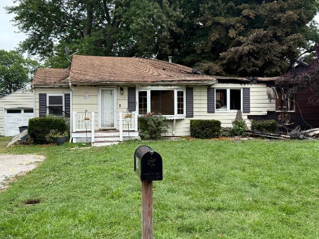 An Alton man has been charged with committing arson at this East Alton residence, shown shortly after the fire on June 29, 2025.