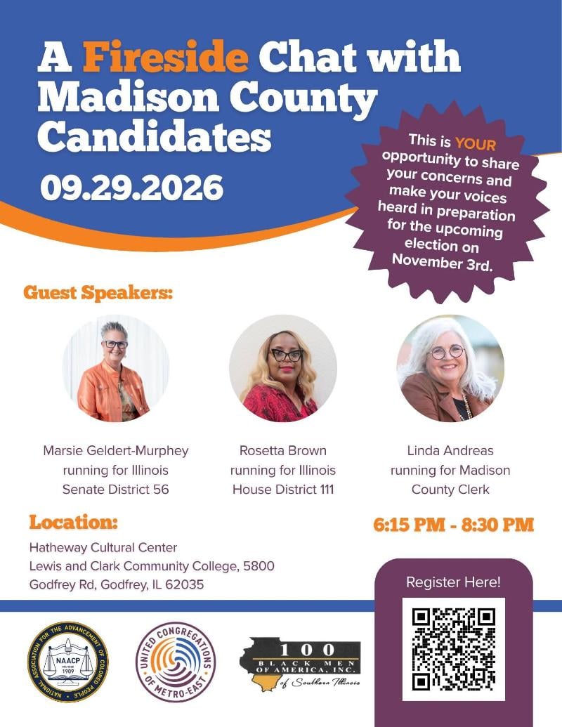 Candidates Fireside Chat event flyer