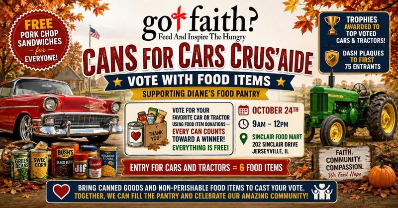Cans 4 Cars Cruis'aide - Rain out date! event flyer
