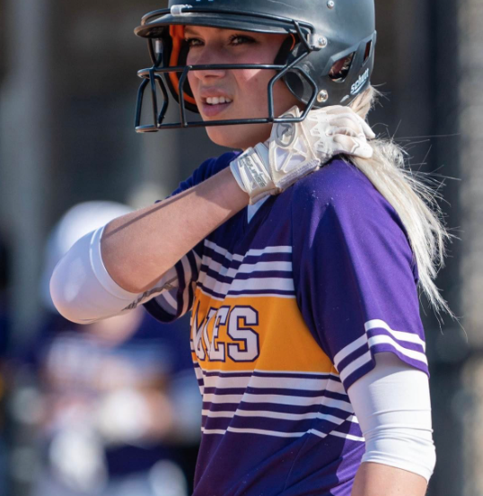 Kelbie Zupan on the softball field.