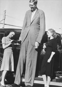 Robert Wadlow mingles with some Hollywood stars in California.