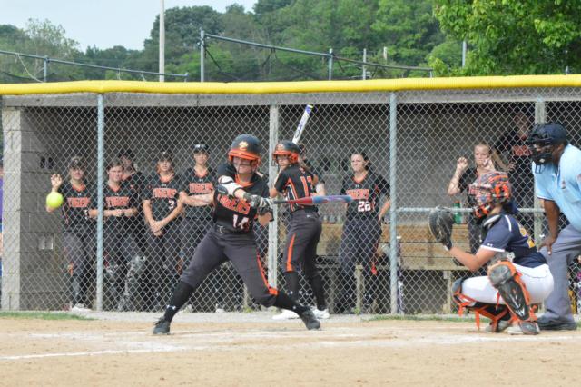 Edwardsville's Rachel Anderson with her picture-perfect swing. Anderson and some other Edwardsville, Alton, Calhoun, Jersey and East Alton players will be showcased tonight in the annual Amateur Softball Association All-Star Game for Illinois and Missouri. (Photo by Brent Feeney)