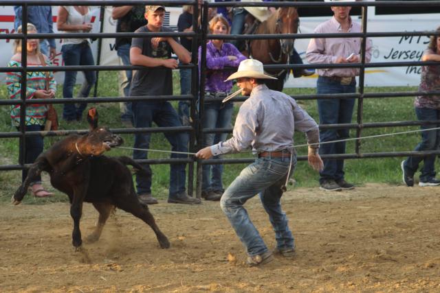 Jersey County Fair rodeo action from Thursday night. (Photo by Steve Spencer)