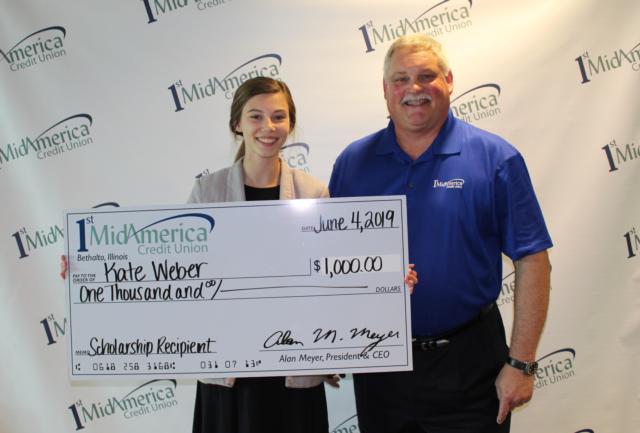 Kate Weber – Metro East Lutheran High School, Graduation Class 2019 Alan Meyer – 1st MidAmerica Credit Union, President and CEO