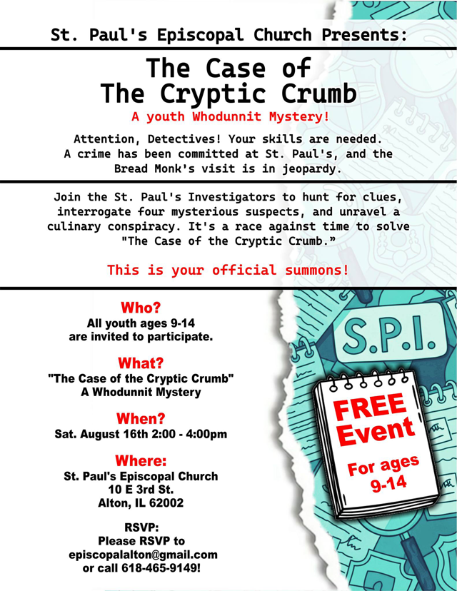 The Case of the Cryptic Crumb: A youth whodunnit mystery!