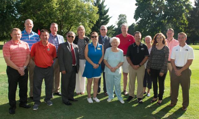 (L-R) Cory Darr, Justin Rankin, John DePriest, Rich Walker, Randy Pembrook, Jennifer Wagner, Rachel Stack, Brad Hewitt, Bev Gallatin, Jim Gallatin, Derrick Brown, Susie Gallatin, Josie Brown, Alan Kehrer and Jason Coomer.