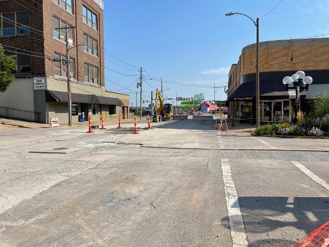 These are updated photos of the Illinois American Water project in Downtown Alton as of late Friday, July 22, 2022. (Photos by Dan Brannan)