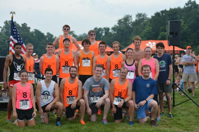 Some of Edwardsville High School cross country and track alumni who participated in Mud Mountain.