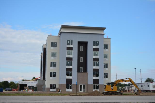 These two photos show different views of the Marriott construction. (Photos by Dan Brannan)