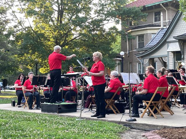 Conductor David Drillinger leading the program.