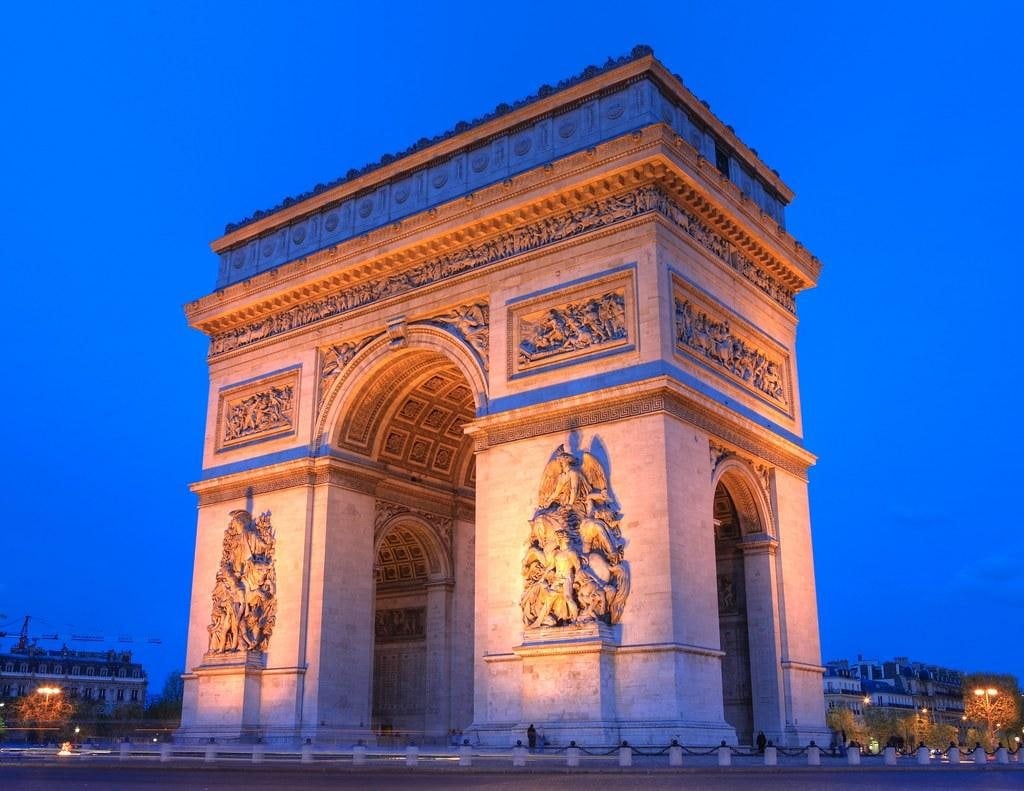 Arc de Triomphe in France. Photo courtesy of Flickr.