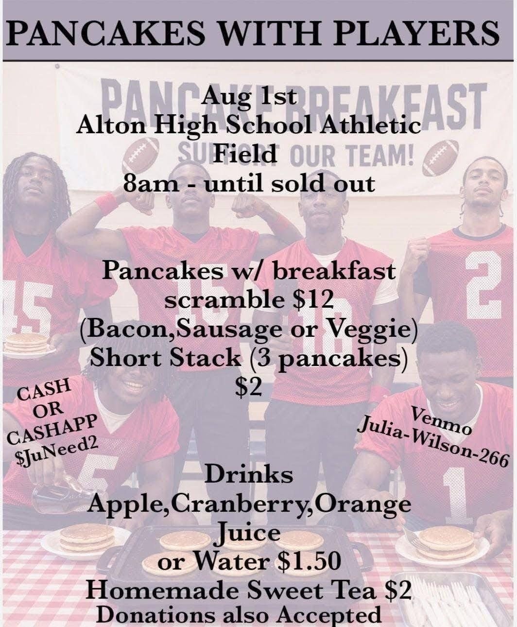 Alton Athletic Association Pancakes with Players